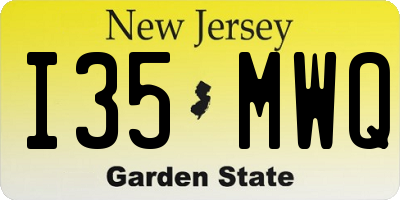 NJ license plate I35MWQ