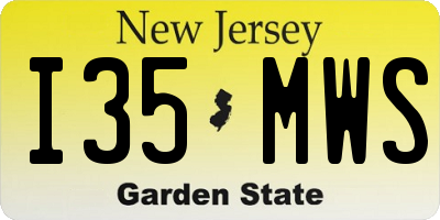 NJ license plate I35MWS