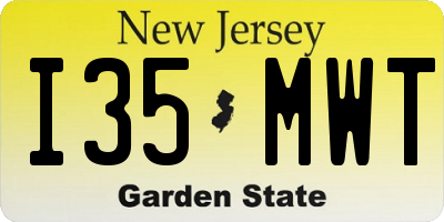 NJ license plate I35MWT