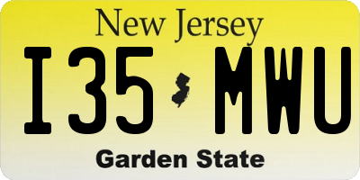 NJ license plate I35MWU