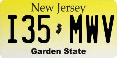 NJ license plate I35MWV