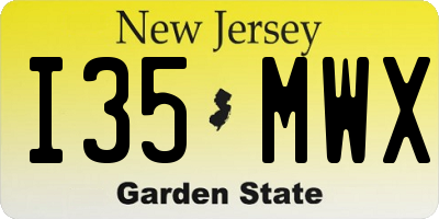 NJ license plate I35MWX