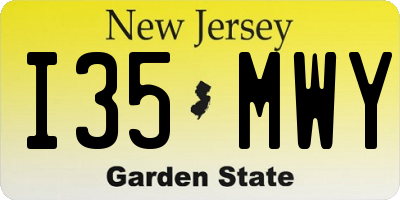NJ license plate I35MWY