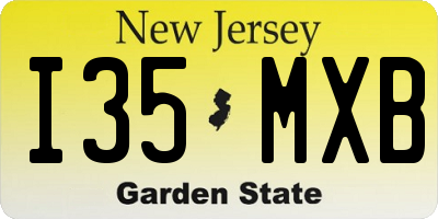 NJ license plate I35MXB