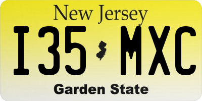 NJ license plate I35MXC