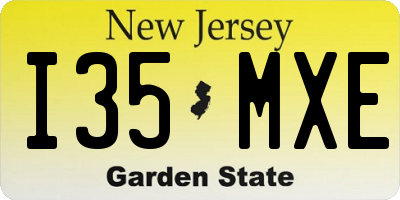NJ license plate I35MXE