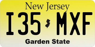 NJ license plate I35MXF