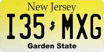 NJ license plate I35MXG