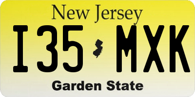 NJ license plate I35MXK