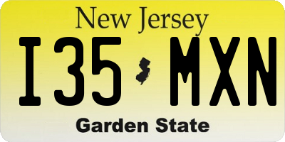 NJ license plate I35MXN