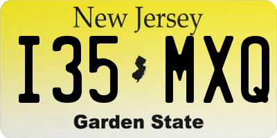 NJ license plate I35MXQ