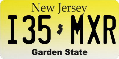 NJ license plate I35MXR