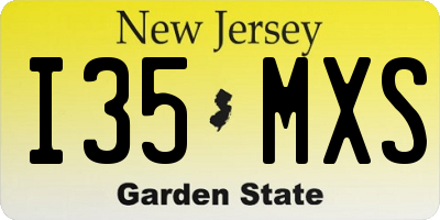 NJ license plate I35MXS