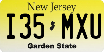 NJ license plate I35MXU