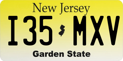 NJ license plate I35MXV
