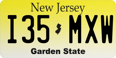 NJ license plate I35MXW