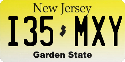 NJ license plate I35MXY