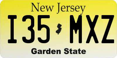 NJ license plate I35MXZ