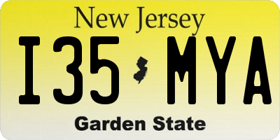 NJ license plate I35MYA