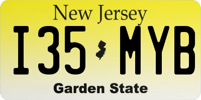 NJ license plate I35MYB