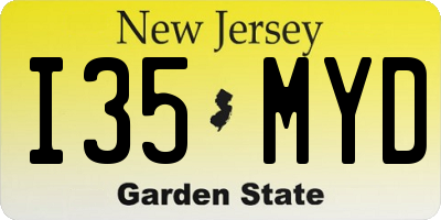 NJ license plate I35MYD