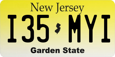 NJ license plate I35MYI