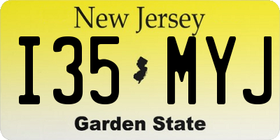 NJ license plate I35MYJ