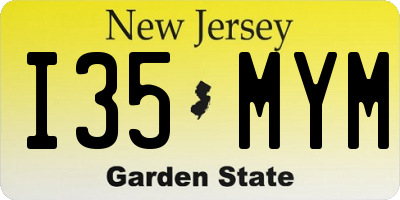 NJ license plate I35MYM