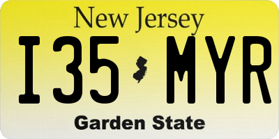 NJ license plate I35MYR