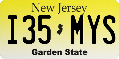 NJ license plate I35MYS