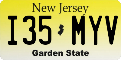NJ license plate I35MYV