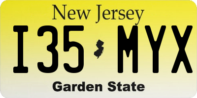 NJ license plate I35MYX