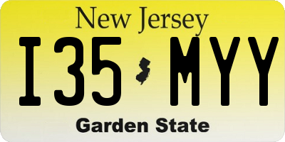 NJ license plate I35MYY