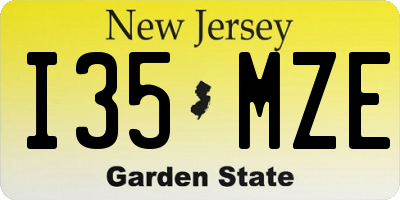 NJ license plate I35MZE