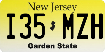 NJ license plate I35MZH