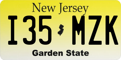 NJ license plate I35MZK