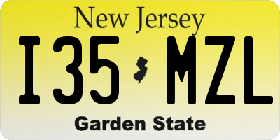 NJ license plate I35MZL
