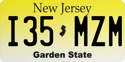 NJ license plate I35MZM
