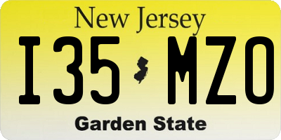 NJ license plate I35MZO