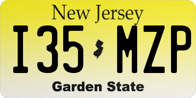 NJ license plate I35MZP