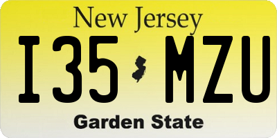 NJ license plate I35MZU