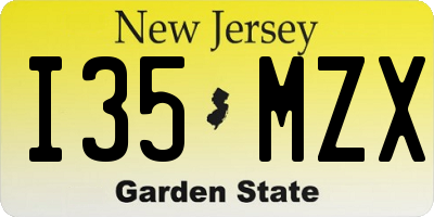 NJ license plate I35MZX