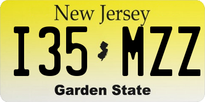 NJ license plate I35MZZ
