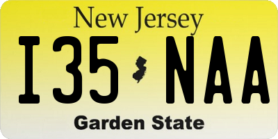 NJ license plate I35NAA