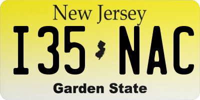 NJ license plate I35NAC