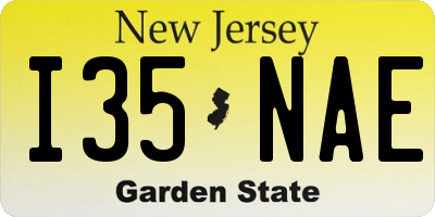 NJ license plate I35NAE
