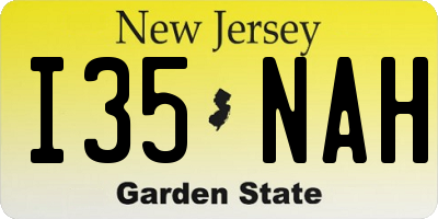 NJ license plate I35NAH