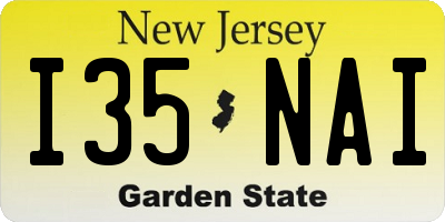 NJ license plate I35NAI