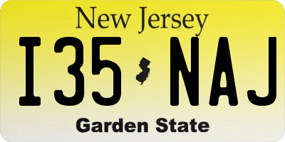 NJ license plate I35NAJ