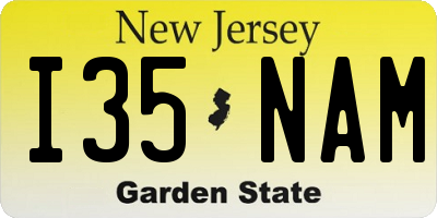 NJ license plate I35NAM